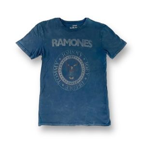 Ramones Band Tee Shirt Blue White Womens Size XS Great Condition